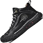 LZDZN Mens Boots For Men Chelsea Shoes Leather High Top Casual Men's Size Man Shoe Fashion Sneakers