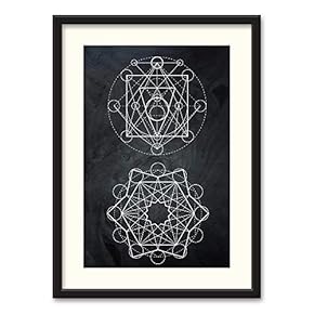 Black Paper Framed Canvas Wall Art for Living Room, Bedroom Abstract Geometric Canvas Prints for Home Decoration Ready to Hanging - 23x31 inches