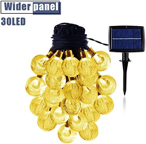 Solar String Lights 20 Feet with 30 LED Warm White Waterproof Indoor Outdoor Décor
