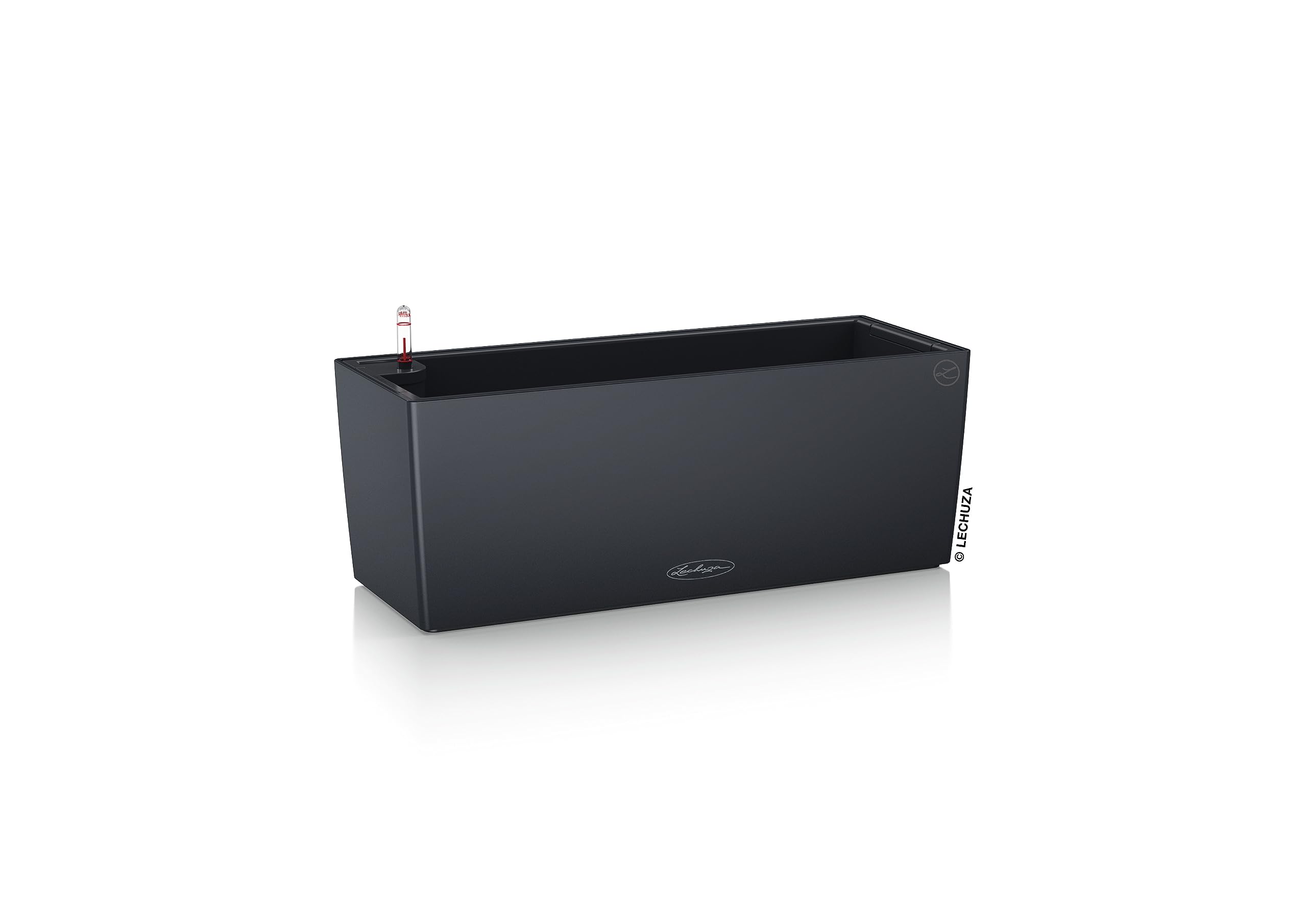 Lechuza BALCONERA Color 50 Self Watering Planter Plastic Indoor/Outdoor Flower Plant Pot Table and Window Box with Drainage Hole H19 L50 W19 cm Slate