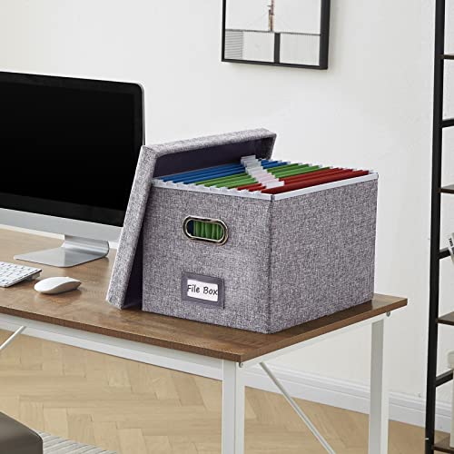 SUPERJARE File Box for Hanging Files, Set of 2, Storage Office Box with 60 lbs Weight Capacity