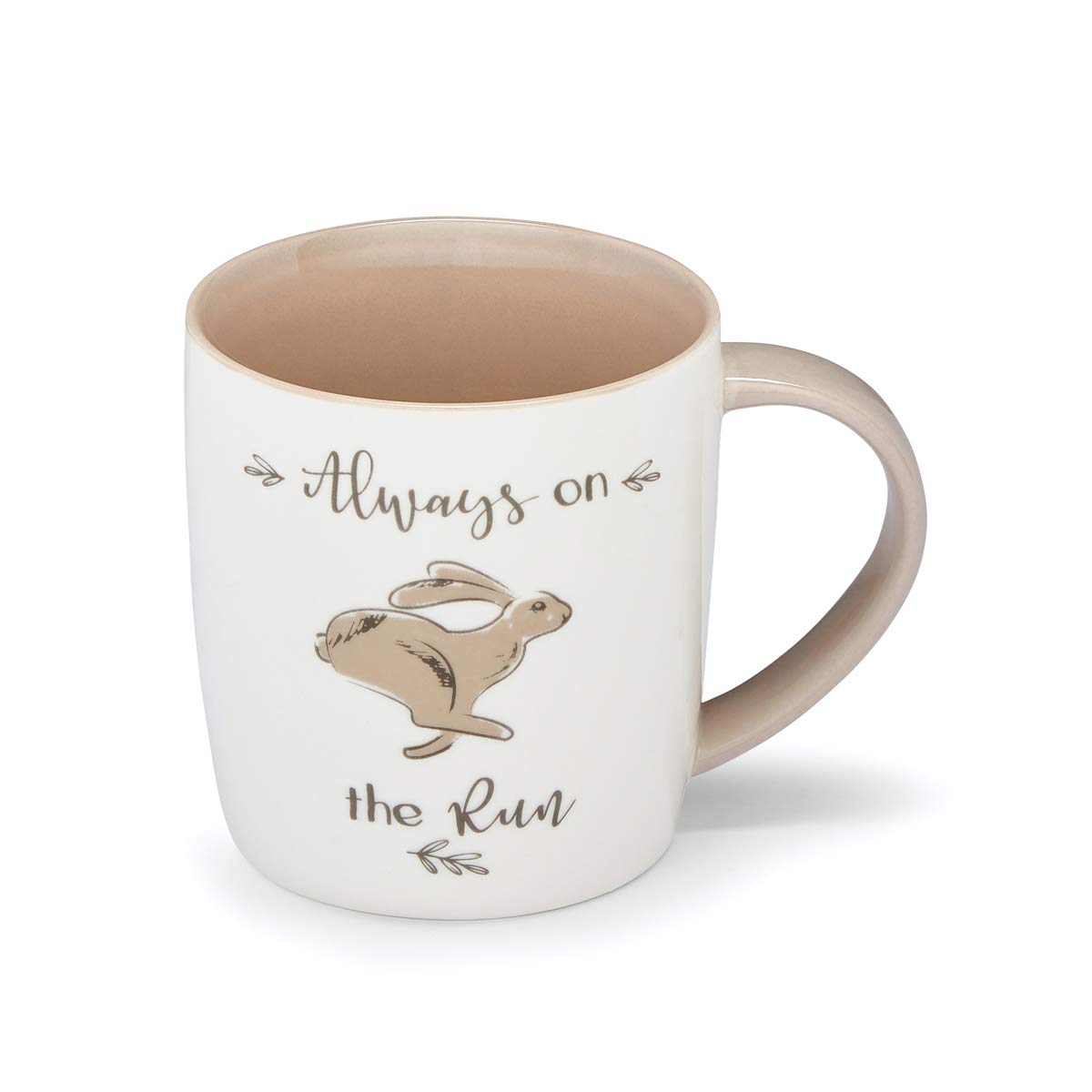 Cooksmart British Designed Barrel Coffee Mug | Ceramic Coffee Mugs for Home or Work | Large Mugs for Hot Drinks | Tea and Coffee Cups - Hare