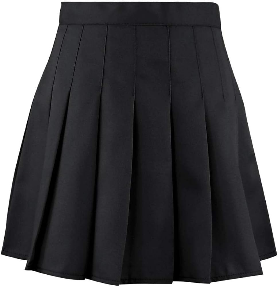 Women Short Skirtblack Pleated Short Skirt Student High Waist Wild