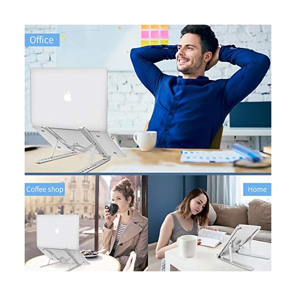 Laptop-StandUniversal-Ventilated-Desktop-Laptop-Holder-Portable-Foldable-Laptop-Riser-with-7-Angles-HeightAdjustment-Non-Slip-Aluminum-Laptop-Mount-Compatible-with-LaptopPhoneTabletKindle Laptop Stand,Universal Ventilated Desktop Laptop Holder, Portable Foldable Laptop Riser with 7 Angles Height,Adjustment…