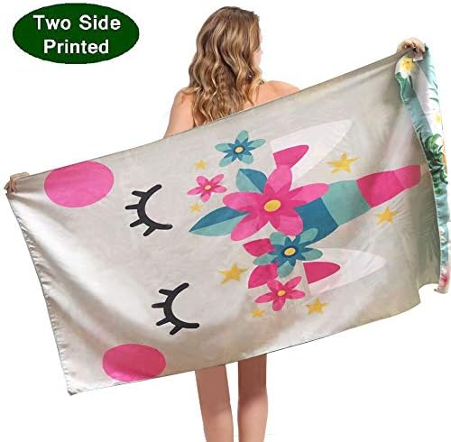 HAOKUN Unicorn Microfiber Beach Towel Large
