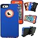 iphone 6s Plus Case,Kecko Shockproof High Impact Tough Rubber Rugged Hybrid Defender Series Case Cover Skin w/ Built-in Screen Protector&Belt Clips for iphone 6 Plus/6S Plus-Rose/Black/Blue (B/O)