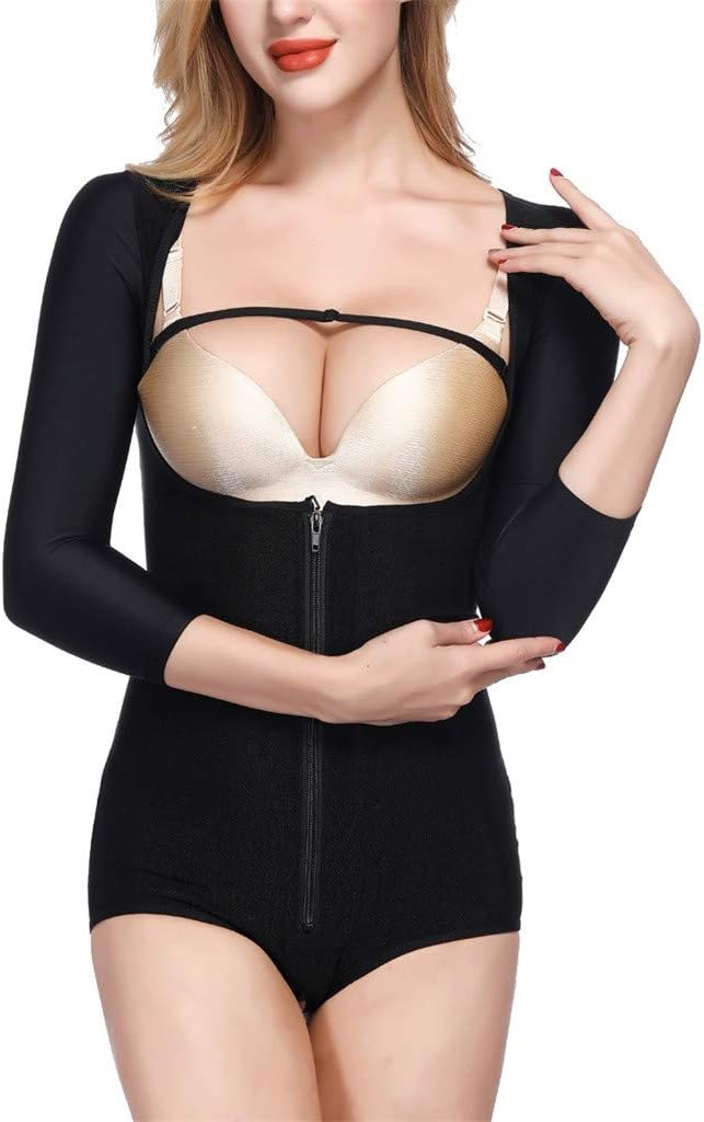 Allywit Women’s Full Body Shapewear Sport Sweat Suit,Waist Trainer Bodysuit Long Sleeves Weight Loss