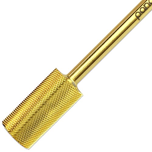Pana 3/32" Safety Nail Carbide Bit - Gold Large Barrel Head (Grit: Extra Fine - XF) for Electric Dremel Drill Machine