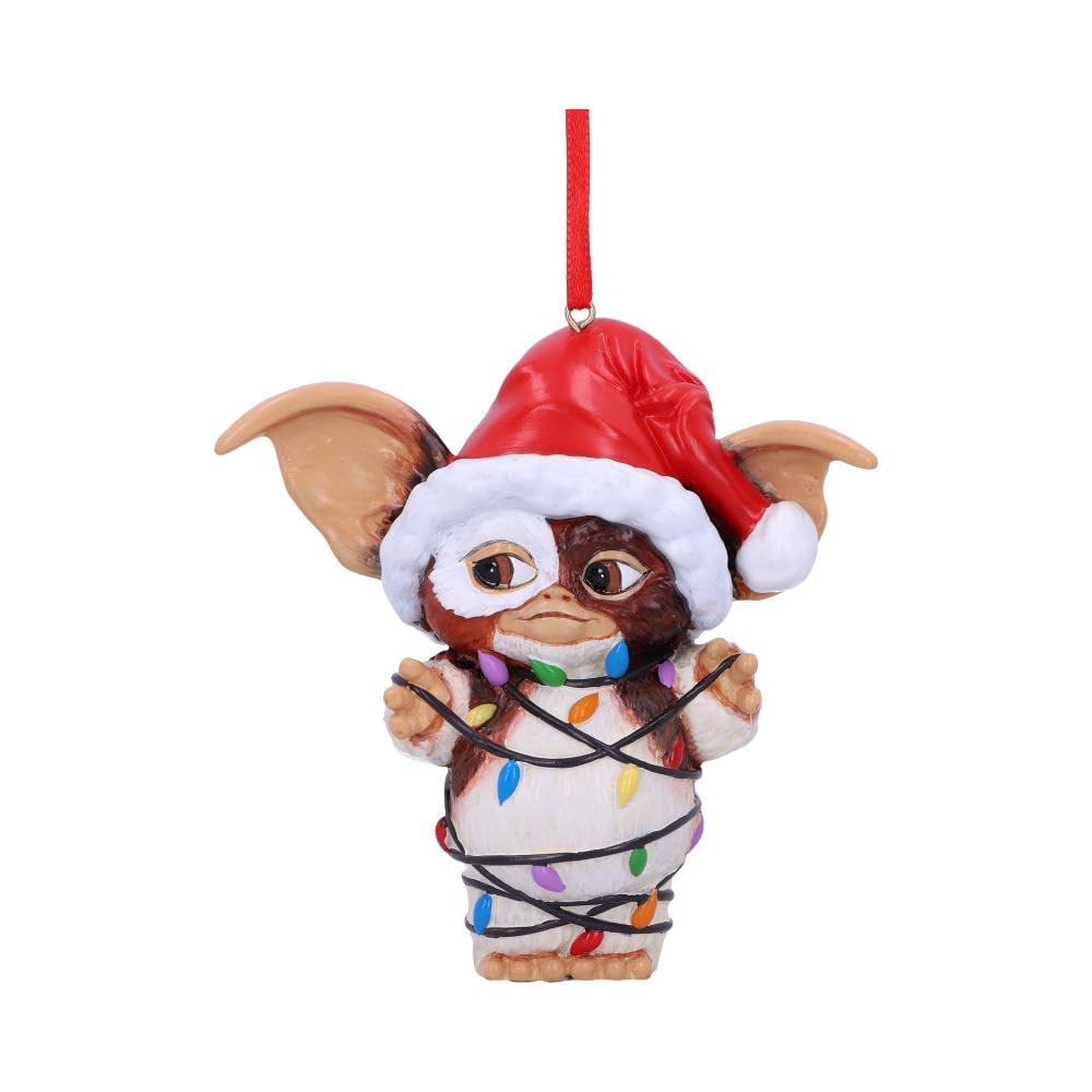 Nemesis Now Gremlins Gizmo in Fairy Lights Hanging Festive Decorative Ornament, Red, Housewarming
