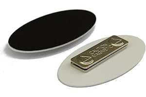 ALL QUALITY Oval Name Badge Blanks with Magnet - 10 Pack (Black)