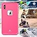 iPhone Xs Max Waterproof Case 2018 6.5 inch, CaseTech LRE Series Shockproof Underwater IP68 Certified, iPhone Xs Max Case with Built-in Screen Protector Full Body Rugged Cover (Pink)