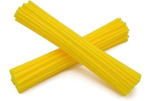 YUANQIAN Super Pop Bicycle Spoke Skins Wraps Compatible with Schoolmate Bike Fans- Colorful Bike Wheel Decoration-72 Pcs(Yellow)