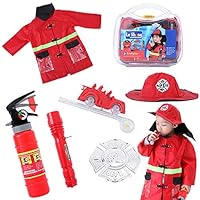 Siwo Fireman Toys,Children Fireman Role Play Games Toy Sets,Fireman Costume Toy Complete Firefighter Accessories