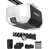 Chamberlain Belt Drive myQ Garage Door Opener, 3/4HP w/Fixed Camera | Ultra quiet belt drive, smart garage myQ integration, Includes: 2 remotes, wall control, battery backup &amp; safety sensors
