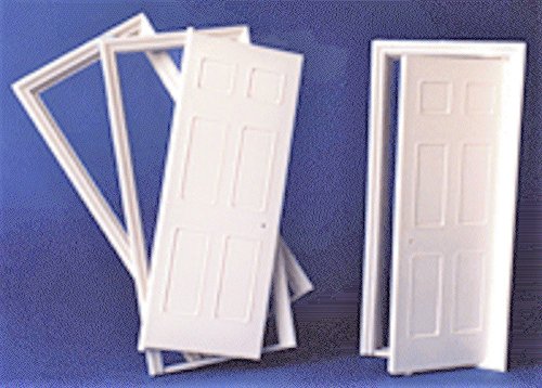 Melody Jane Dollhouse White Plastic 6 Panel Interior Door Builders DIY 1:24 Scale