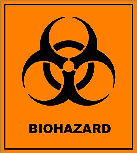 BIOHAZARD Danger Warning Sign Sticker Decal â€“ Orange