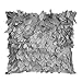 WOMHOPE 2 Pack - 3D Solid Satin Flower Leaves Square Throw Covers Pillowcase Bed Sofa Couch Cushion Pillowcase Arts Decorative Cover Wedding Throw Pillow Covers (Grey)