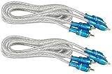 (2) Rockville MRCA6 6 Foot Twisted Pair Marine/Boat RCA Cables 100% Copper