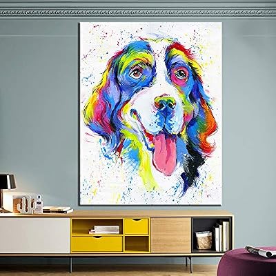 Chysyh Prints On Canvas Painting Wall Art Colorful Dog Wall Pictures For Living Room Animal Painting No Frame Posters And Prints Canvas Art 8x10 Buy Online At Best Price In Uae