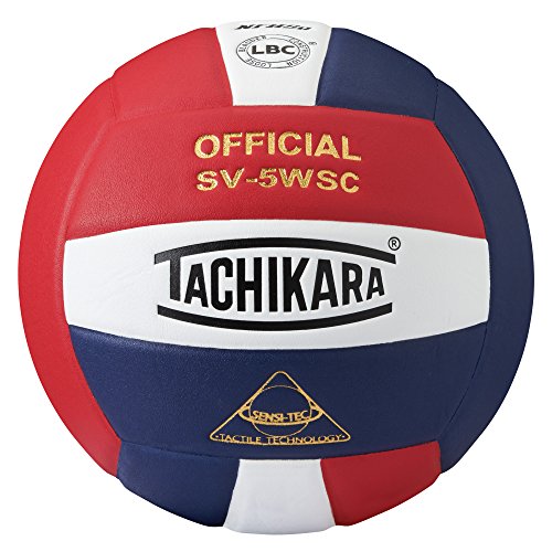 Tachikara Sensi-Tec Composite High Performance Volleyball (Scarlet/White/Navy)