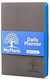 Undated Daily Planner and Journal (Faux Leather) Weekly and Monthly Organizer | Home, Travel or Student Calendar | Organize Appointments, Dates, Holidays and Events | Soft Cover | Gray