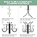 Cozzine Coat Rack Coat Tree Hat Hanger Holder 11 Hooks for Jacket Umbrella Tree Stand with Base Metal (Black)