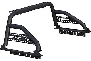 KNAWIER R08 Roll Bar for Full Size Pickup Truck, Adjustable Sport Bar Chase Rack Compatible with Silverado/Tundra/F-Series/Sierra/Titan/Titan XD/Ram1500/2500/3500,Light Mounts