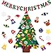Caydo 20 Pieces 4 Colors Christmas Adhesive Back Felt Sheets Fabric Sticky Back Sheets, Include Red, Green, Black and White, 8.3 by 11.8