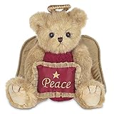 Bearington Angelina Christmas Plush Stuffed Animal Angel Teddy Bear with Peace Pillow, 10 inches