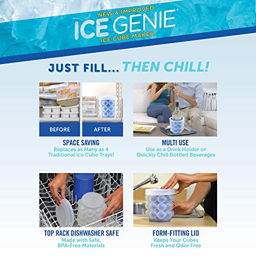 Ice Genie New & Improved The Original Ice Cube Maker, Holds up to 72