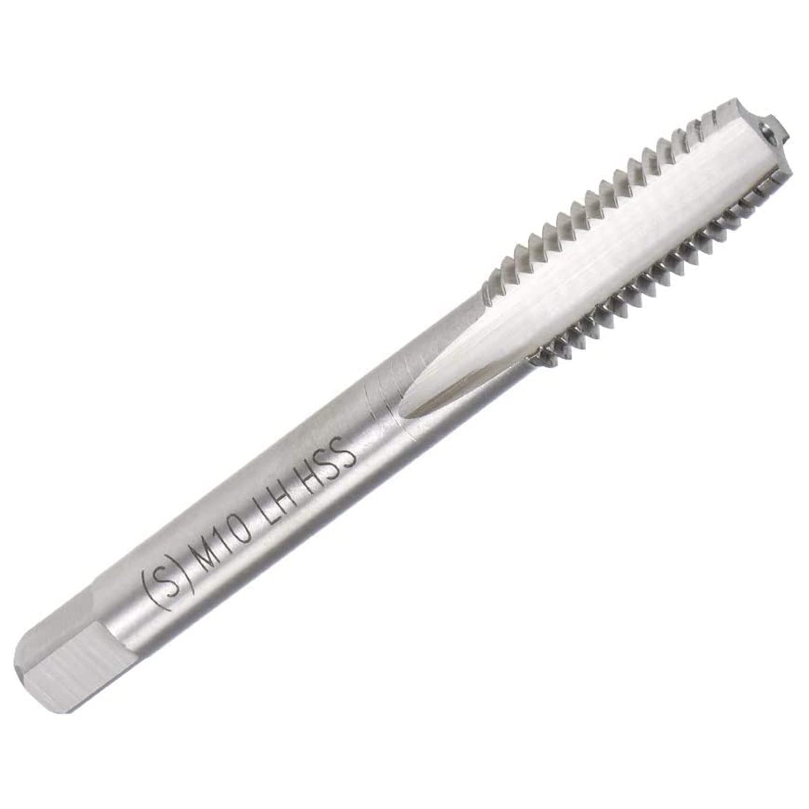 TOP-VIGOR M10 x 1.25mm Left Hand Screw Thread Tap, H2 Tolerance 3 Flutes Metric Machine Tap HSS Thread Milling Tap