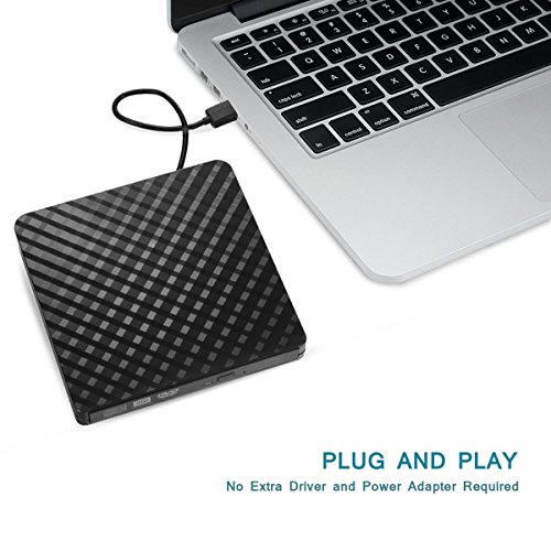 External DVD Drive, VikTck USB 3.0 CD/DVD-RW Drives, Slim High Speed DVD Player Burner for Macbook Air Pro /Air/ iMac and Laptop Desktops Support Windows/ Vista/7/8.1/10, Mac OSX