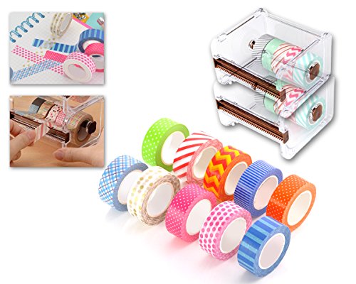 Ace select 10m washi masking tape diy sticker 10 rolls with 2 pcs…