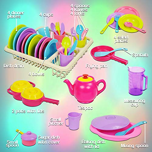 IQ Toys Incredibly Realistic Pretend Play Dish Set - Complete Service