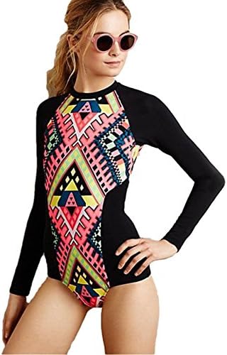 Lynddora Womens Swimwear Monokini Swimsuits Sexy One Piece Long Sleeve Bathing Suits