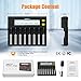 Smart Universal Battery Charger,MiBOXER 18650 Battery Charger 8 Bay LCD Display Li-ion LiFePO4 Ni-MH Ni-Cd AA 21700 20700 26650 18350 17670 RCR123 18700
