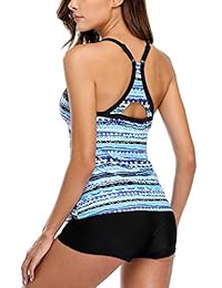 CharmLeaks traje de baño de dos piezas con control de abdomen tribal para dama