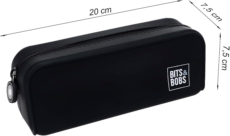Grafoplás | Estuche de Silicona Negro | 20x7,5x7,5cm | Tacto Suave | Flexible | Resistente al Agua | bits&Bobs Pop Up Design | Colores Vivos