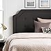 LUCID Bordered Upholstered Headboard with Square Tufting and Scalloped Edges Twin/Twin XL Charcoal