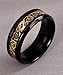 Tanyoyo Black Celtic Dragon Stainless steel Ring Gold Color Wedding Band Jewelry Size 7-14 (10)