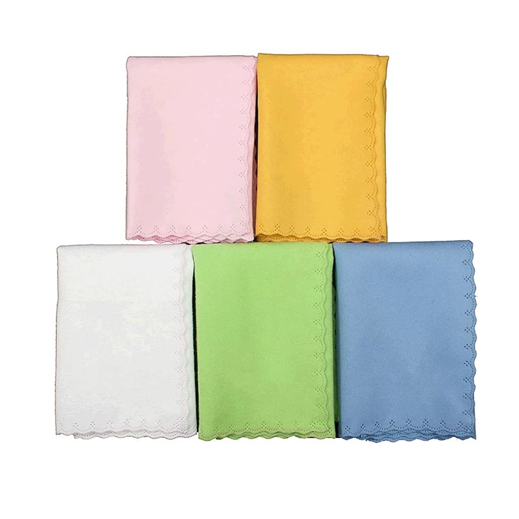 Alnicov 5PCS Universal Microfiber Polishing Cleaning Cloth for Musical Instrument Guitar Violin Piano Clarinet Trumpet Sax (Mix Color)