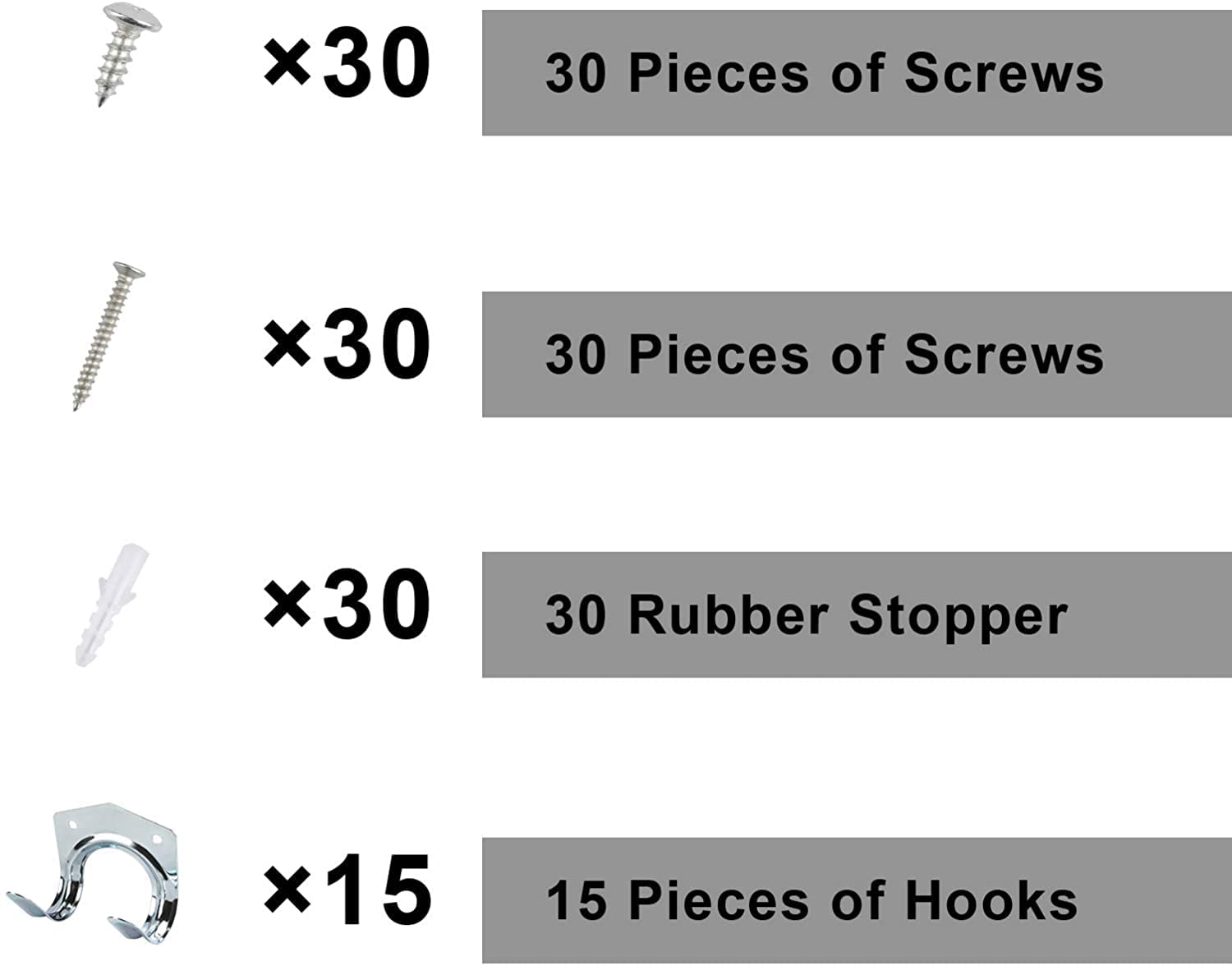 Yuechenggui 15 Stück gartengerätehalter Haken, Gerätehalter Garten, robuste Mehrzweck-Werkzeug-Haken, für Lager, Garage, Schuppen, Gartenwerkzeuge 4