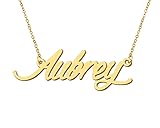 Aoloshow 18k Gold Plated Aubrey Name Necklace