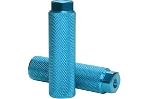 CAUAOA 2 Pcs Blue Bike Pegs, Aluminum Anti-Skid BMX Bicycle Foot Pegs for Mountain Bike Cycling, Stunt Pegs Fit 3/8 inch Axles, Bike Pegs Accessories﻿