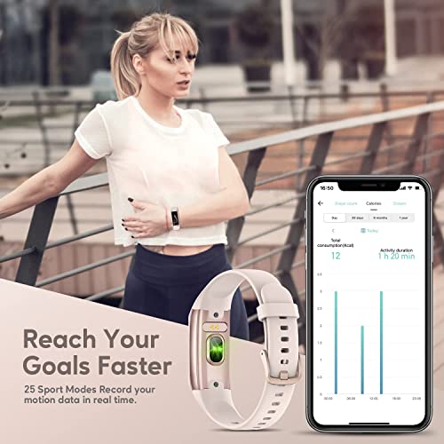 Excefore Fitness Tracker Activity Tracker with 1.1" AMOLED Color Display Smart Watch, 24/7Heart Rate Monitor, Indoor Outdoor Tracking, Sleep Monitor, 5 ATM Waterproof Step Counter Watch for Women Men
