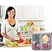 SAMROG 10-Pack 3 Compartment Bento Lunch Boxes with Lids – Reusable, Stackable, Microwave, Dishwasher & Freezer Safe, BPA Free - Meal Prep, Portion Control, Food Storage Containers (32oz)