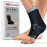 Blitzu #1 Ankle Brace Medical Grade Plantar Fasciitis Compression Sock, Best Foot Sleeve with Arch Support, Injury Recovery, Joint Pain Eases Swelling, Heel Spurs, Achilles tendon, Sprains, Strains L