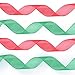 Shappy Total 100 Yards 22 mm Shiny Organza Ribbon Wide Shimmer Sheer Organza Ribbons for DIY Christmas Decoration, 2 Rolls (Green and Red)