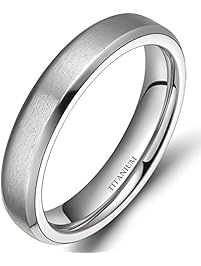 4MM/6MM/8MM Unisex Titanium Wedding Band Rings in Comfort Fit Matte Finish for Men Women