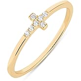 Milla Cross Rings for Women – 925 Sterling Silver or 14K Gold Plated Stackable Ring – Christian Gifts for Women, Catholic Jewelry, Faith and Religious Presents for Her